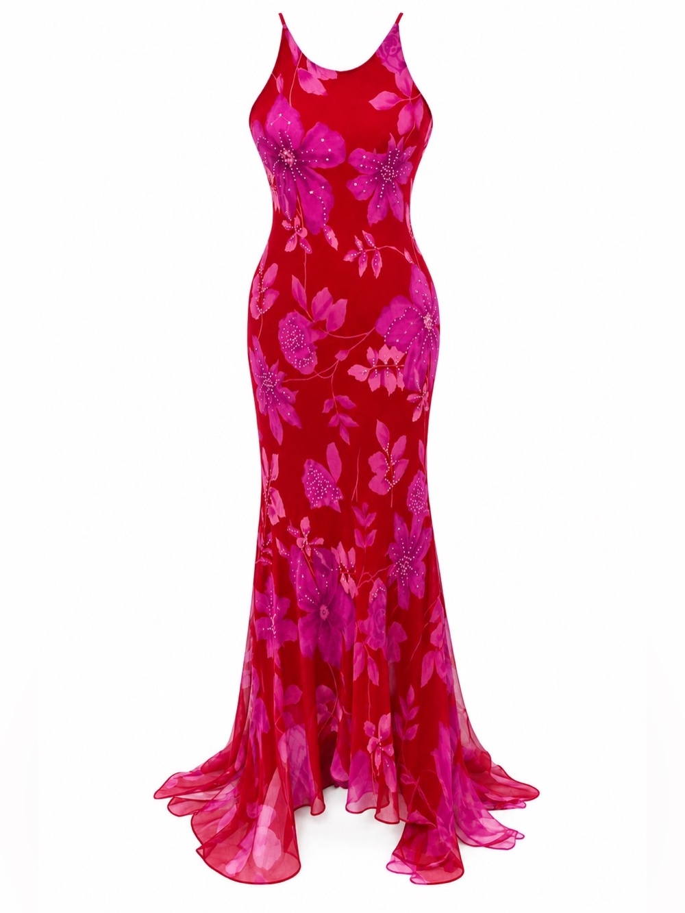 Vintage fairycore silk Chelsea Nites beaded dress